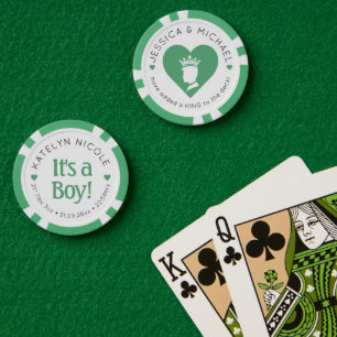 Custom Baby Boy Birth Announcement Personalized Poker Chips