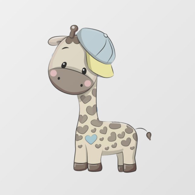 Custom Baby Boy Giraffe Window Cling  (Sheet)