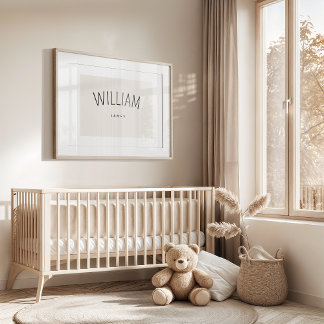 Custom Baby Boy Name Print Minimalist Nursery Art