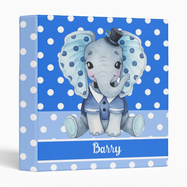 Custom Baby Boy Polka Dots  Binder (Front/Spine)