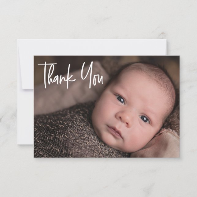  Custom Baby Boy Shower Thank You Birth Card (Front)