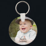 Custom Baby boy's first birthday photo name favour Keychain<br><div class="desc">Introducing our Custom Baby Boy's First Birthday Photo Name Favour Keychain – a personalized keepsake that captures the essence of your little one's milestone celebration. This keychain is a delightful blend of sentimental charm and functionality. Celebrate your baby boy's first year with a touch of nostalgia by incorporating a cherished...</div>