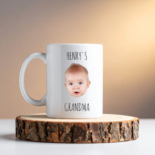 Custom Baby Face for Grandma New Grandma Birthday  Coffee Mug