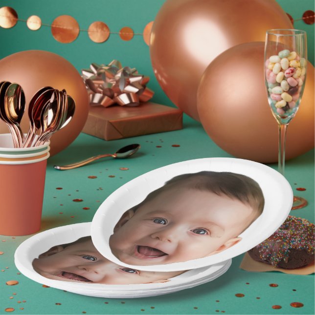 Custom Baby Face, Funny custom photo Paper Plate (Multi)