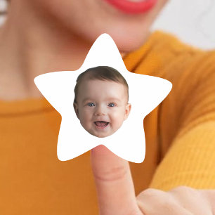 Custom Baby Face, Funny custom photo Star Sticker