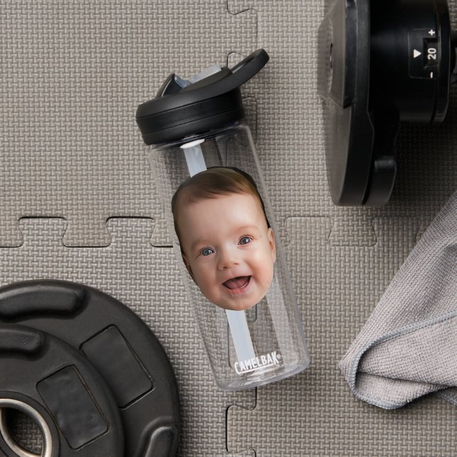 Custom Baby Face, Funny custom photo Water Bottle (Gym (Rotated))