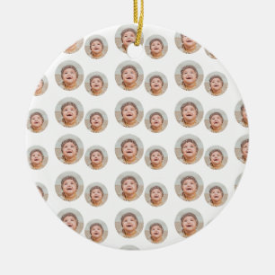 Custom Baby Face funny Many Faces Custom Parent Ceramic Ornament