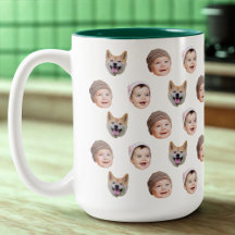 Custom Baby Face Mug, Custom Family 3 Photos mug