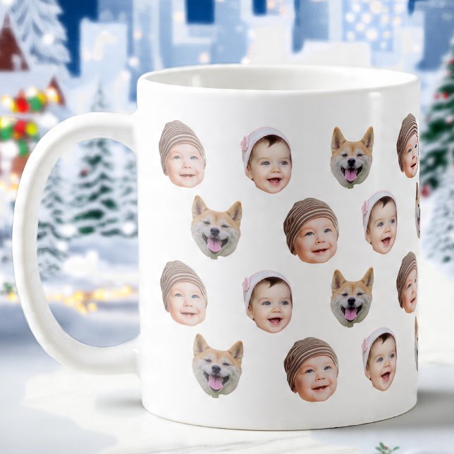Custom Baby Face Mug, Custom Family 3 Photos mug (Creator Uploaded)