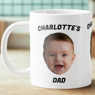 Custom Baby Face Mug, Custom New Dad Mug