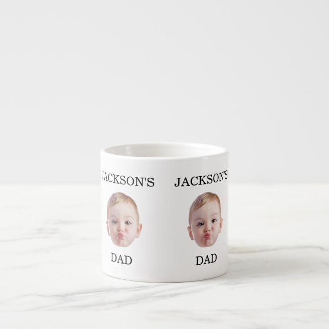 Custom Baby Face Mug, Personalize Child Photo Espresso Cup (Front)