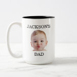 Custom Baby Face Mug, Personalize Child Photo Two-Tone Coffee Mug<br><div class="desc">Custom Baby Face Mug,  Personalize Child Photo Coffee Cup for Dad</div>