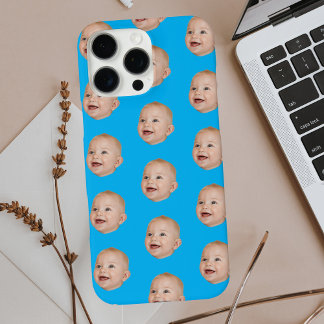 Custom Baby Face Pattern Personalized Baby Photo iPhone 16 Pro Max Case
