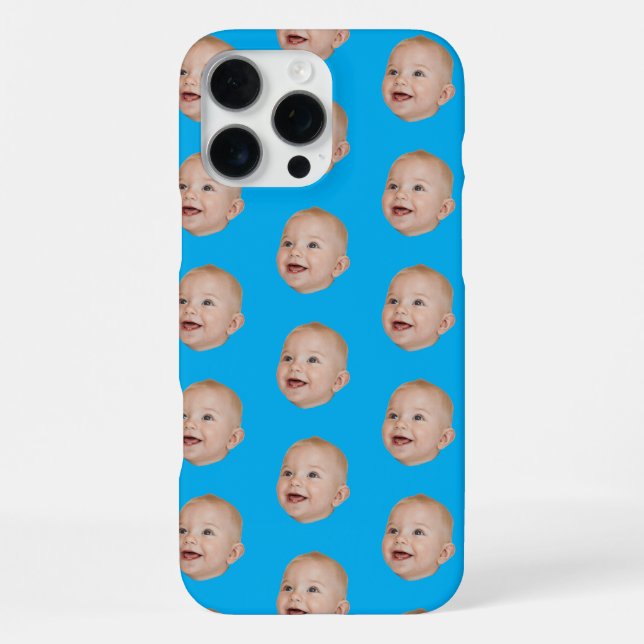 Custom Baby Face Pattern Personalized Baby Photo iPhone Case (Back)