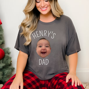 Custom Baby Face Personalized Child Photo New Dad T-Shirt