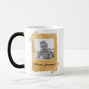 Custom Baby Face Photo for Grandpa New Dad Birth Magic Mug