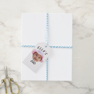 Custom Baby Face Photo New Dad Gift Tags