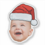 Custom Baby Face Photo Santa Hat Christmas<br><div class="desc">Custom Baby Face Photo Santa Hat Christmas Sticker</div>