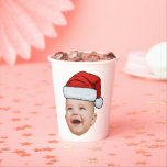 Custom Baby Face Photo Santa Hat Christmas Paper Cups<br><div class="desc">Custom Baby Face Photo Santa Hat Christmas Paper Cups</div>