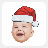 Custom Baby Face Photo Santa Hat Christmas