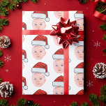 Custom Baby Face Photo Santa Hat Christmas Wrapping Paper<br><div class="desc">Custom Baby Face Photo Santa Hat Christmas Wrapping Paper</div>
