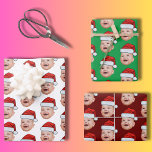 Custom Baby Face Photo Santa Hat Christmas Wrapping Paper Sheet<br><div class="desc">Custom Baby Face Photo Santa Hat Christmas Wrapping Paper Sheets</div>