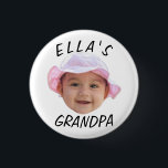 Custom Baby Face Photo Text Grandpa 1 Inch Round Button<br><div class="desc">Custom Baby Face Photo Text Grandpa, Replace the face with your favourite photo (make sure to crop as much to the face as possible and use an app to remove the background) and personalize this funny face gift with your kid, husband, or boyfriend on it! Also a fun and unique...</div>