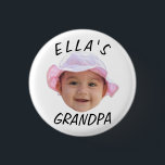 Custom Baby Face Photo Text Grandpa 1 Inch Round Button<br><div class="desc">Custom Baby Face Photo Text Grandpa, Replace the face with your favourite photo (make sure to crop as much to the face as possible and use an app to remove the background) and personalize this funny face gift with your kid, husband, or boyfriend on it! Also a fun and unique...</div>