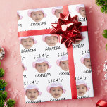 Custom Baby Face Photo Text Grandpa Wrapping Paper<br><div class="desc">Custom Baby Face Photo Text Grandpa, Replace the face with your favourite photo (make sure to crop as much to the face as possible and use an app to remove the background) and personalize this funny face gift with your kid, husband, or boyfriend on it! Also a fun and unique...</div>