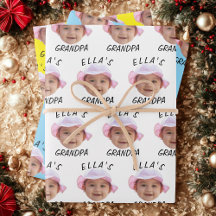Custom Baby Face Photo Text Grandpa