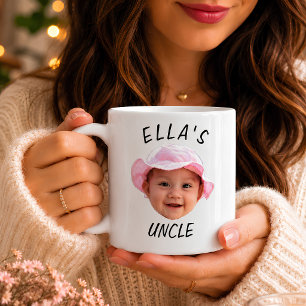 Custom Baby Face Photo Text New Uncle Coffee Mug