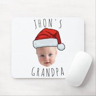 Custom Baby Face Santa Hat Christmas Photo Mouse Pad