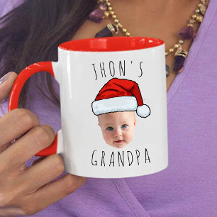 Custom Baby Face Santa Hat Christmas Photo Mug