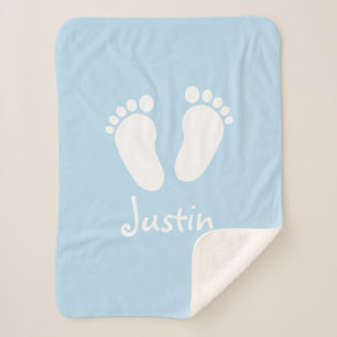 Custom baby feet newborn sherpa fleece blanket