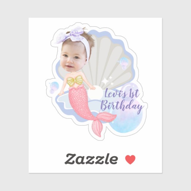 Custom Baby Girl Birthday Sticker 1st Party Favour (Sheet)