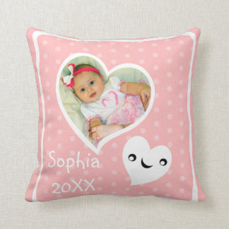 Custom Baby Girl Photo Throw Pillow