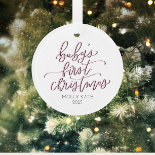 Custom Baby Girl's First Christmas Ornament