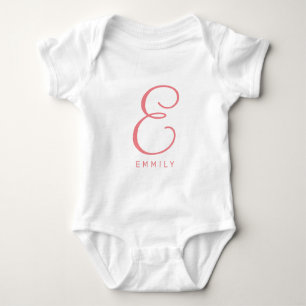 Custom baby jumpsuit with elegant name monogram bodysuit
