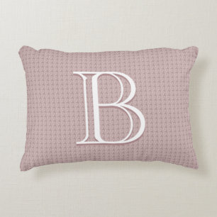 Custom Baby Monogram Initial Textured Pastel Pink Accent Pillow