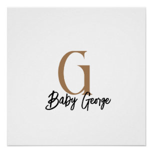 custom baby monogram unisex name personalise  poster