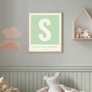 Custom Baby Name Nursery Wall Decor Monogram Print