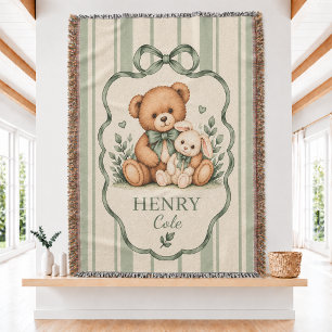 Custom Baby Name Woven Throw Blanket