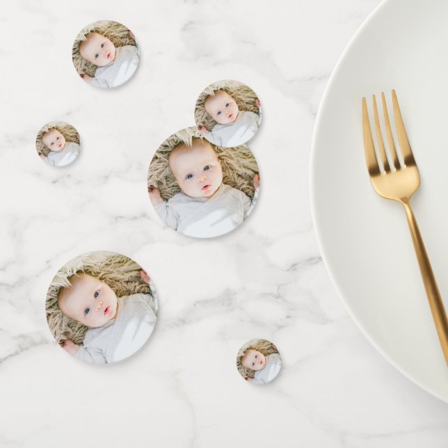 custom baby photo 1st birthday  confetti (Group)