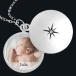 Custom Baby Photo and Name Mother's day Locket Necklace<br><div class="desc">Perfect for the new mother,  customize this locket with her newborn's photo and name. Simple and memorable for mother's day,  her birthday,  christmas or any day.</div>