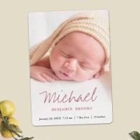 Custom Baby Photo Announcement Card