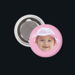 Custom Baby Photo, Baby Photo Face Pink Magnet<br><div class="desc">Custom Baby Photo,  Baby Photo Face Pink</div>
