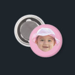 Custom Baby Photo, Baby Photo Face Pink Magnet<br><div class="desc">Custom Baby Photo,  Baby Photo Face Pink</div>
