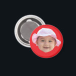 Custom Baby Photo, Baby Photo Face Red Magnet<br><div class="desc">Custom Baby Photo,  Baby Photo Face Red</div>