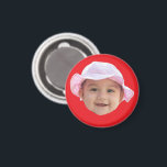 Custom Baby Photo, Baby Photo Face Red Magnet<br><div class="desc">Custom Baby Photo,  Baby Photo Face Red</div>