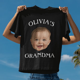 Custom Baby Photo Grandma   Personalized Name Gran T-Shirt